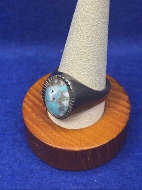 Sterling Silver Turquoise Stone Signet Ring